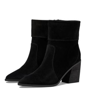 Blondo Sinner Boots Suede Pointed Toe Block Heel Bootie Jobb188 - Black