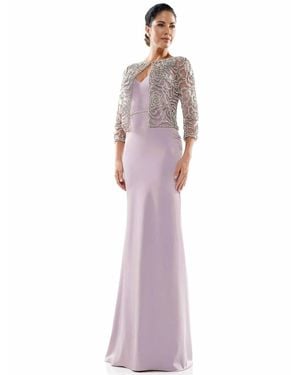 Marsoni by Colors Classic V Neck Dress - Purple