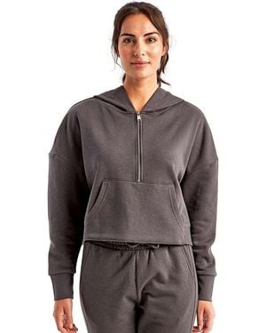 Tridri Alice Half-Zip Hooded Sweatshirt - Gray