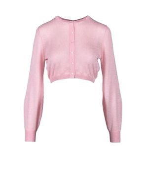 Wild Cashmere Cropped Cardigan With Silk-Cashmere Blend - Pink