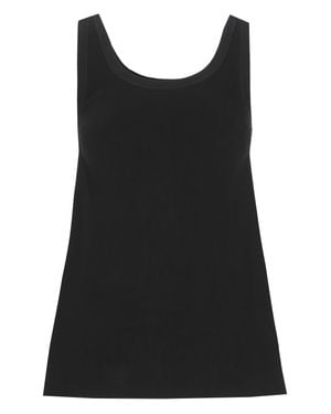Elisabetta Franchi Logo Button Viscose Tank Top - Black