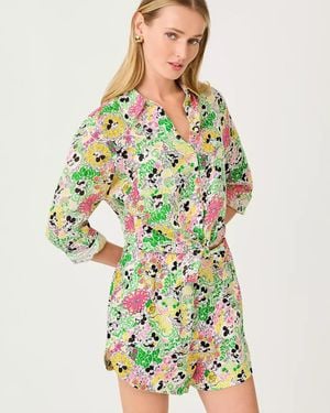 Lilly Pulitzer 3" Elodey High Rise Linen Short - Green