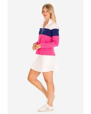 Duffield Lane The Pique Misty Quarter Zip - Pink