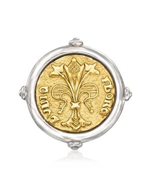 Ross-Simons Italian 2-Tone Sterling Replica Florin Coin Ring - Metallic