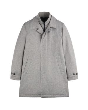 Fay Tailored Concealed Placket Inner Layer Coat - Gray