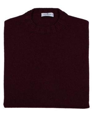 Sonrisa Burgundy Wool Crew-Neck Sweater - Purple
