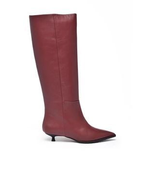 Fratelli Russo Leather Boots - Red
