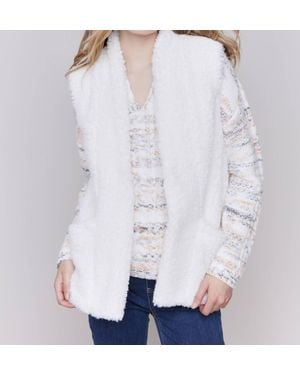 Charlie b Faux Fur Vest - White
