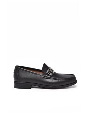 Ferragamo Leather Linus Loafers - Black