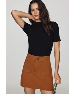 Maeve Colette Knit Mini Skirt - Metallic