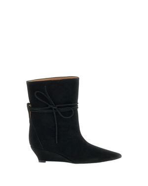Odissi Suede Gemma Ankle Boots - Black