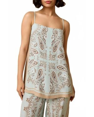 Hemant & Nandita Navi Paisley Scarf Top - Gray