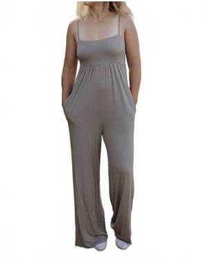 Allie Rose Bailey Babydoll Jumpsuit - Gray