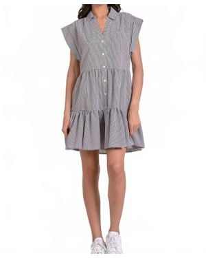 Elan Wren Seersucker Mini Dress - Gray