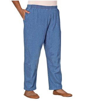 On The Plus Side Plus Size Wide Leg Premium Denim Jeans - Blue