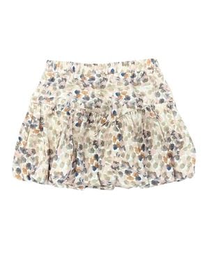 Tenly Girl's Satin Bubble Skirt - Natural