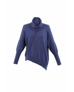 Marble Cowl Neck Sweater - Blue