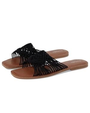 Seychelles Mahogany Flat Sandals Squared Toe Slip On Slide Htat1230 - Brown