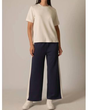 P.Cill Lula Side Stripe Wide Leg Pants - Natural
