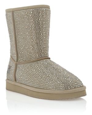 Philipp Plein Mid Flat Boots Stones - Gray