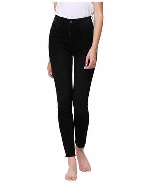 VERVET BY FLYING MONKEY Sawyer High Rise Ankle Skinny Jeans - Black