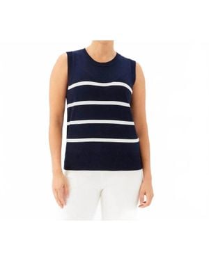 Karen Kane Stripe Sweater Tank - Blue
