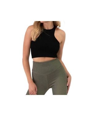 Bloch Crinkle Racerback Crop Tank Top - Black