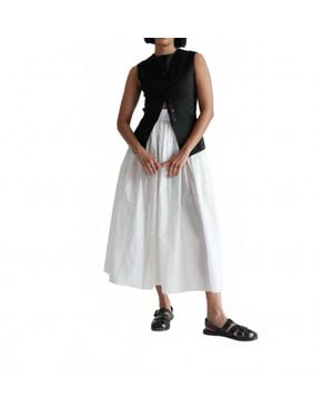 Sloan Cotton Voile Belted Midi Skirt - Gray