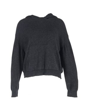 Nanushka Ribbed-Knit Hoodie - Black