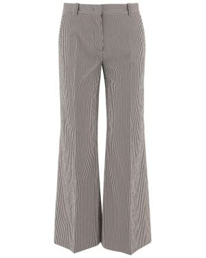 Ql2 Striped Stretch Cotton-Blend Pants - Gray