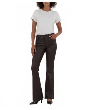 Kut From The Kloth Ana Coated High Rise Fab Ab Flare Jeans - Gray