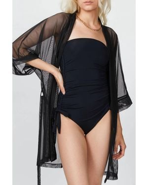 Beth Richards Mesh Kimono - Black