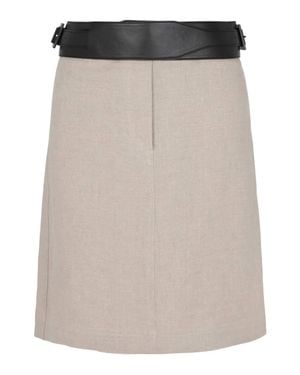 Ferragamo Mini Skirt With Removable Leather Belt - Natural