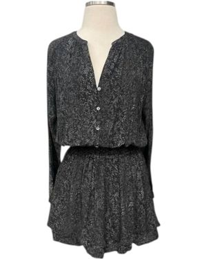 Rails Zana Animal Print Smocked Waist Mini Dress - Black