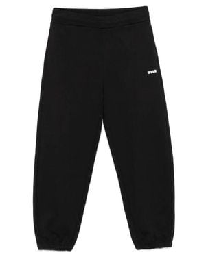 MSGM Relaxed Fit Pants With Tapered Leg And Elasticated Cuffs - Black