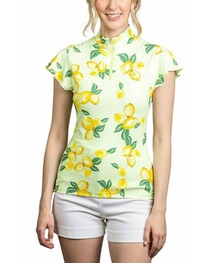 Kastel Denmark 1/4 Zip Flutter Sleeve Sun Shirt - Green