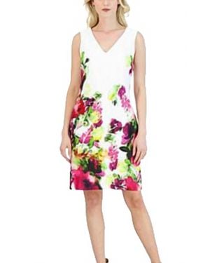 Donna Ricco Scuba Midi Dress - Red