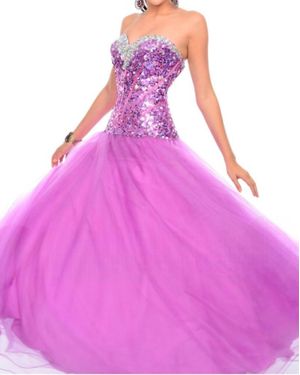 Precious Formals Fully-Sequined Corset Ballgown - Pink