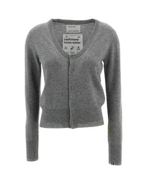 Extreme Cashmere Dorothea Scoop Neck Slim-Fit Cashmere Cardigan - Gray