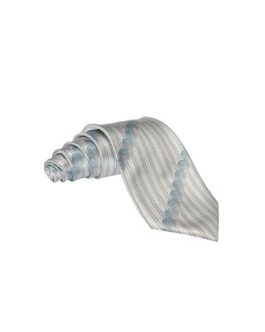 Zilli Art Deco Linear Swirl Silk Tie - Gray