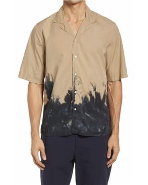 Officine Generale Eren Short Sleeves Dip Dyed Shirt - Blue