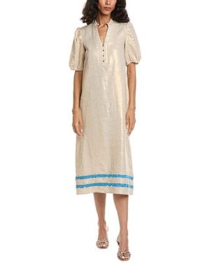 Sail To Sable Puff Sleeve Linen Midi Tunic - Natural