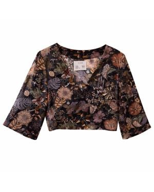CISSA The Lady Cropped Top - Brown