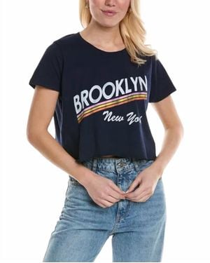 Prince Peter Brooklyn Ny Stripes Cropped Tee - Blue
