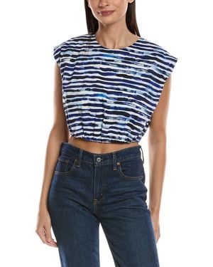 A.L.C. Billie Linen-Blend Top - Blue
