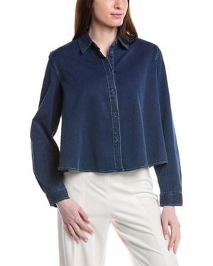 Max Studio Pique Swing Blouse - Blue