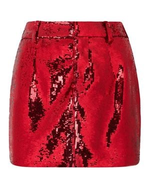 Philipp Plein Mini Skirt Paillettes - Red
