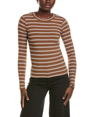 Rag & Bone Luca Stripe Rib Top - Brown