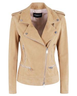 Dondup Fitted Biker Jacket - Natural