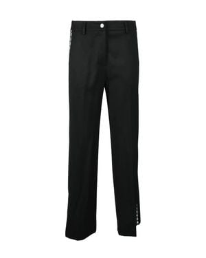 Spell Pants With Houndstooth Side Panels And Cropped Length - Black